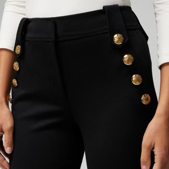 WHBM Jolie Button Straight Luxe Stretch Pant - Picture 3 of 6